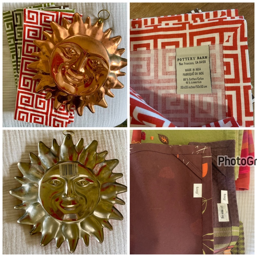 Copper Sun Wall Decor with Patterned Linens from Pottery Barn - Picture 8 of 8